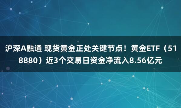沪深A融通 现货黄金正处关键节点！黄金ETF（518880）近3个交易日资金净流入8.56亿元